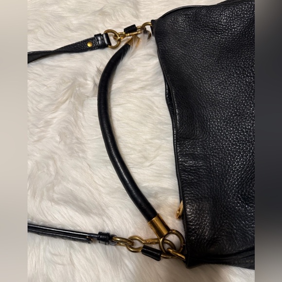 Marc Jacobs Hobo Black Pebbled Leather Bag with Gold Hardware - Picture 2 of 13